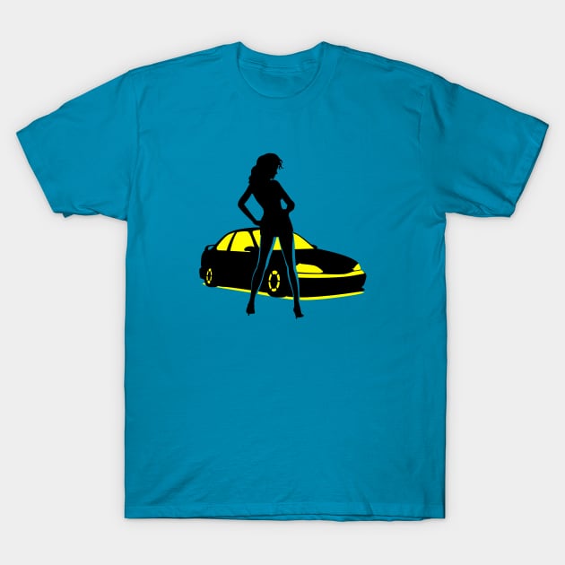 Car Tuning Girl (Coupe) T-Shirt by GetTheCar